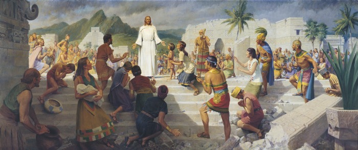 Christ teaching the Nephites lds