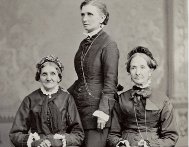 Elizabeth Ann Whitney, Emmeline B. Wells, and Eliza R. Snow (left to right).